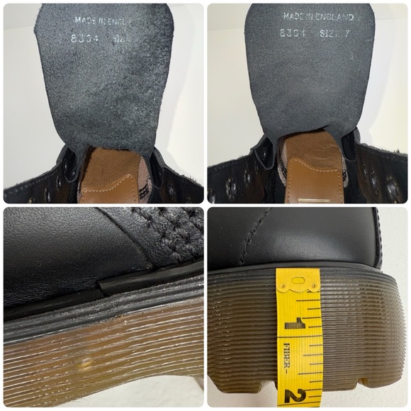 Vintage Dr. Martens MIE 8304 Black Greasy Leather Club Wedge Platform Boots UK 7 - Picture 13 of 16
